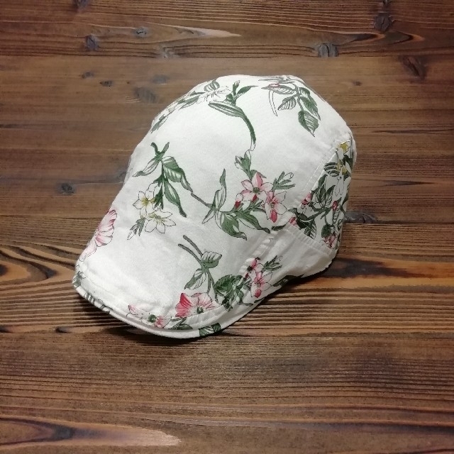 帽子　ハンチング　男女兼用　総柄　花柄　ホワイト | フリマアプリ ラクマ