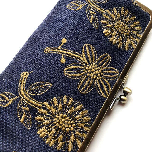 ハンドメイド がま口長財布 ミナペルホネン tori-to-hana ハンドメイド がま口長財布 ミナペルホネン tori-to-hana