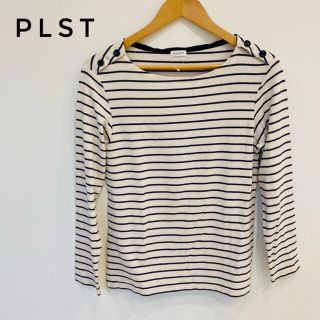 プラステ(PLST)の【PLST】ボーダーカットソー 長袖　Mサイズ(カットソー(長袖/七分))