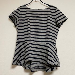 バーニーズニューヨーク(BARNEYS NEW YORK)のBARNEYS NEWYORK ストライプペプラムTシャツ(Tシャツ(半袖/袖なし))