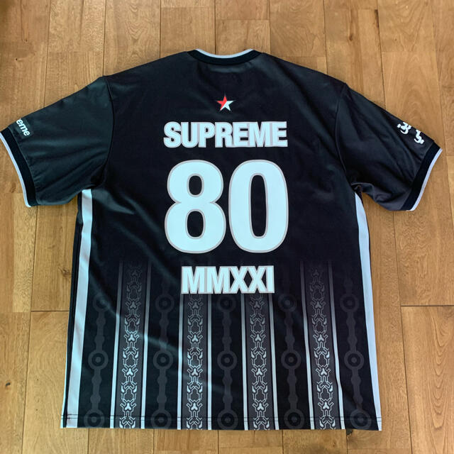 supreme arabic logo soccer jersey blackL