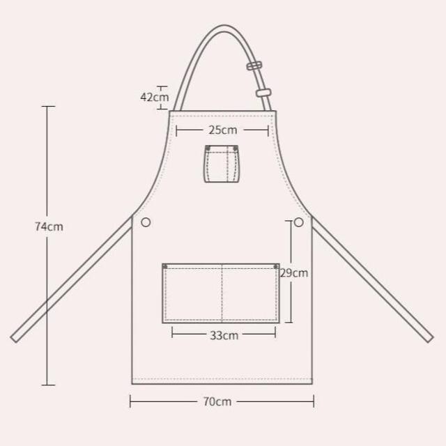 新品 エプロン デニムエプロン ガーデンエプロン 4ポケット 男女共用 インテリア/住まい/日用品のキッチン/食器(その他)の商品写真