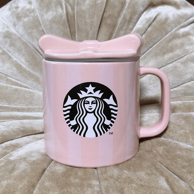 Starbucks Coffee スタバ スターバックス マグカップ リボン フタ