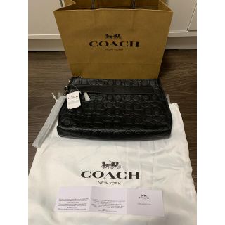 コーチ(COACH)の新品未使用タグ付き　コーチcoach  クラッチバック　セカンドバッグ　ブラック(セカンドバッグ/クラッチバッグ)