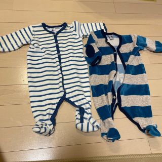 プチバトー(PETIT BATEAU)のプチバトー　ロンパース　2個セット　3M 60cm(ロンパース)