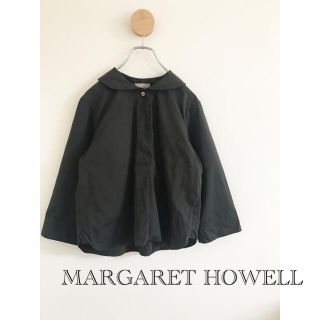 マーガレットハウエル(MARGARET HOWELL)のマーガレットハウエル・コットンシルクプルオーバーブラウス・ダークグリーン(シャツ/ブラウス(長袖/七分))