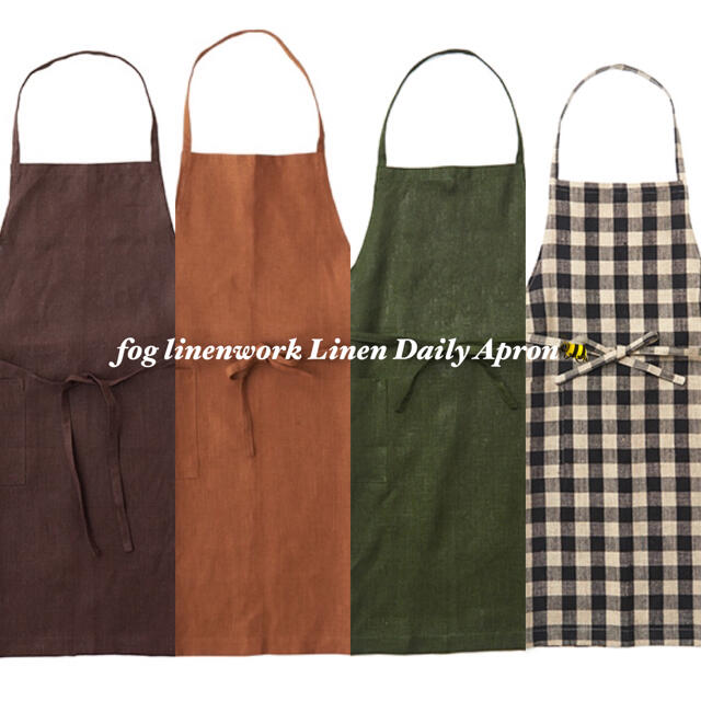 fog linen work(フォグリネンワーク)のfog linen work リネンデイリーエプロン  オークル レディースのワンピース(ひざ丈ワンピース)の商品写真