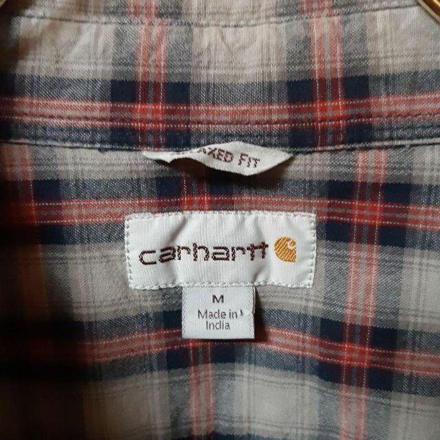 carhartt(カーハート)のカーハート　長袖ボタンダウンチェックシャツ　M　グレー メンズのトップス(シャツ)の商品写真