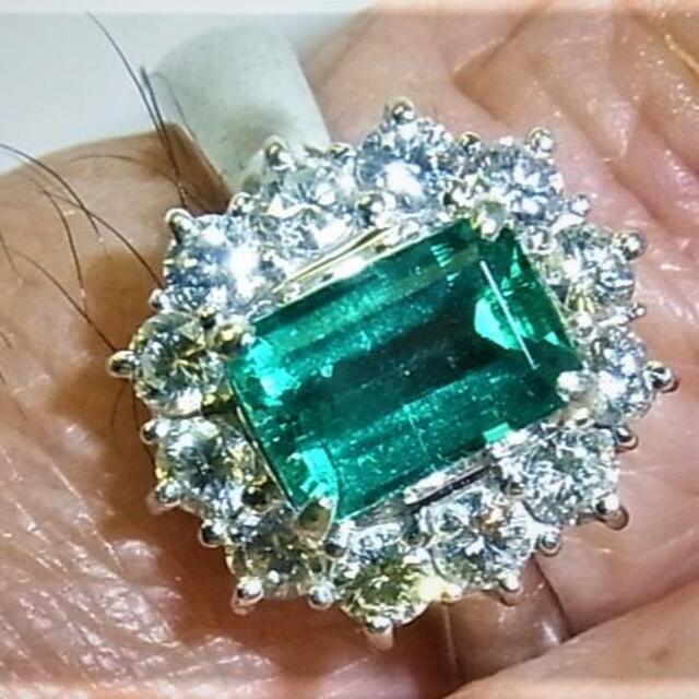 Pt900 プラチナ リング エメラルド 0.702ct ダイヤ 0.43ct レディースのアクセサリー(リング(指輪))の商品写真