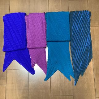 プリーツプリーズイッセイミヤケ(PLEATS PLEASE ISSEY MIYAKE)のプリーツプリーズ　スカーフ❶青系4枚(バンダナ/スカーフ)