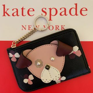 ケイトスペードニューヨーク(kate spade new york)の新品ケイトスペード♠︎フローラルパピーアップリケ　カード／コインボルダー(コインケース)