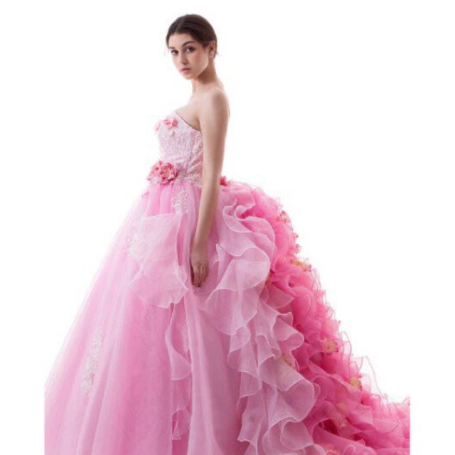【正規逆輸入品】 カラードレス ピンク  ウェディングドレス