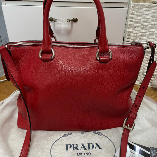 PRADA   赤　ハンドバッグ 5