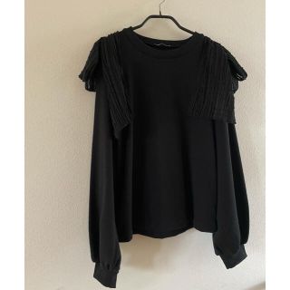 ザラ(ZARA)のZARA ショルダーシフォンスウェット　S(トレーナー/スウェット)