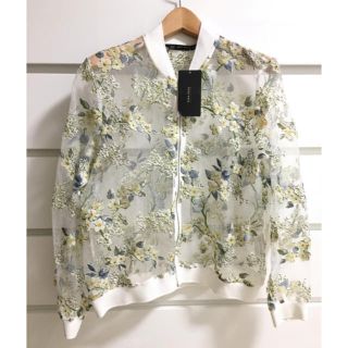 ザラ(ZARA)のZARA 花柄シースルーブルゾン(ブルゾン)