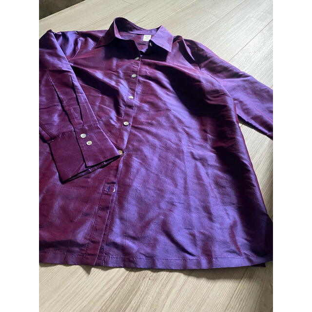 Lochie(ロキエ)のヴィンテージ　古着　シャツ　偏光　シルクシャツ レディースのトップス(シャツ/ブラウス(長袖/七分))の商品写真