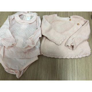 ザラキッズ(ZARA KIDS)のZARA ベビー ニット ロンパース 長袖 74(ニット/セーター)