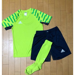 アディダス(adidas)のadidas サッカープラシャツ上下　セット160cm ストッキング付き(ウェア)