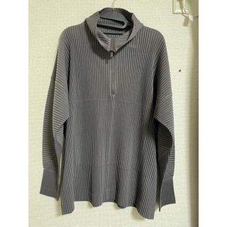 イッセイミヤケ(ISSEY MIYAKE)のissey miyake homme plisse ハーフジップ チャコール(Tシャツ/カットソー(七分/長袖))