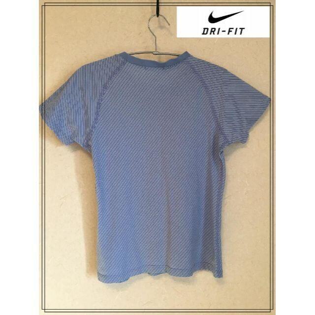 NIKE(ナイキ)の【NIKE】aナイキ DRY-FIT ストライプ ブルー 1019 レディースのトップス(Tシャツ(半袖/袖なし))の商品写真