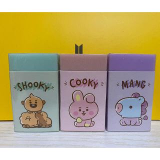 ボウダンショウネンダン(防弾少年団(BTS))のBT21 消しゴム　SHOOKY.COOKY.MANG 3個セット　香り付き(アイドルグッズ)