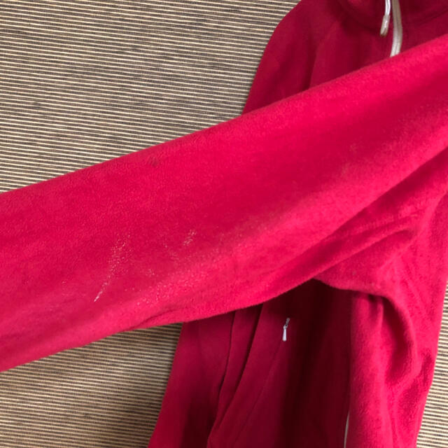 【ノースフェイス】フリース　赤ピンク　刺繍ロゴ　レディース　激レアカラー　89