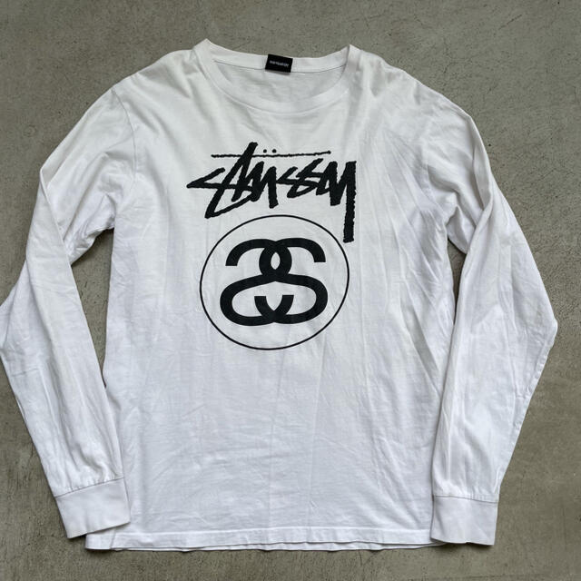 STUSSY(ステューシー)の00s stussy ステューシー ロンt tシャツ ストリート ロゴ ホワイト メンズのトップス(Tシャツ/カットソー(七分/長袖))の商品写真