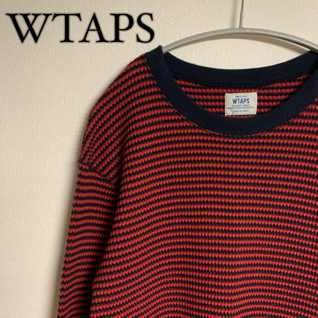 【定番】WTAPS ダブルタップス　WAFFLE サーマルニット　ロゴ　タグ