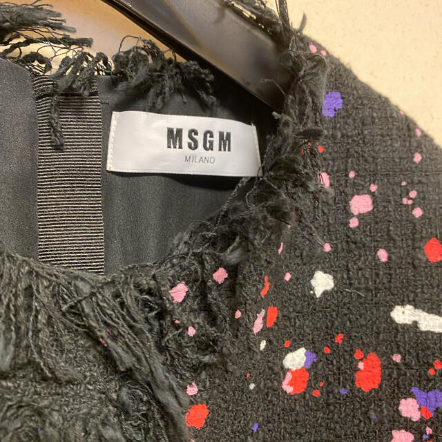 MSGM(エムエスジイエム)のMSGM ツイード　フリンジ　ワンピース レディースのワンピース(ひざ丈ワンピース)の商品写真