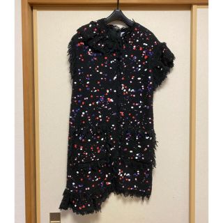 エムエスジイエム(MSGM)のMSGM ツイード　フリンジ　ワンピース(ひざ丈ワンピース)