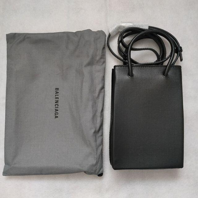 BALENCIAGA ショッピング フォンホルダー ブラック - ショルダーバッグ