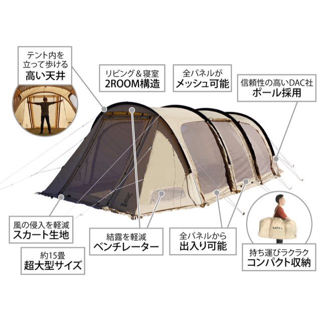 最高の Snow Peak - カマボコテント3L（タン） T7-690-TN DOD テント ...