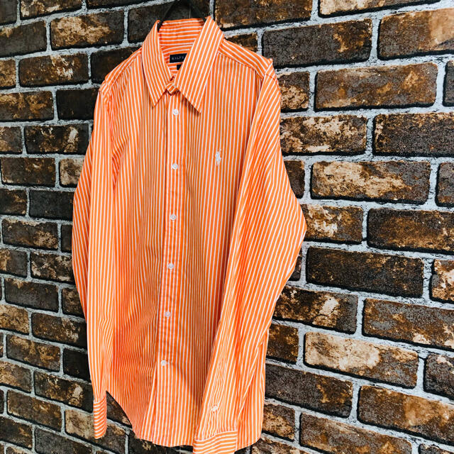 POLO RALPH LAUREN(ポロラルフローレン)の■美品■ポロラルフローレン チェックシャツ　S　オレンジ　ワンポイント刺繍 メンズのトップス(シャツ)の商品写真