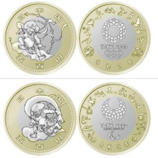 オリンピック　硬貨　風神　雷神(記念品/関連グッズ)