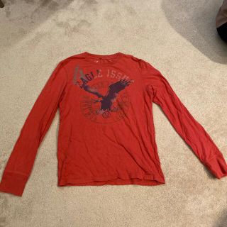 アメリカンイーグル(American Eagle)のアメリカンイーグル　American Eagle 長袖　シャツ　赤(Tシャツ/カットソー(七分/長袖))