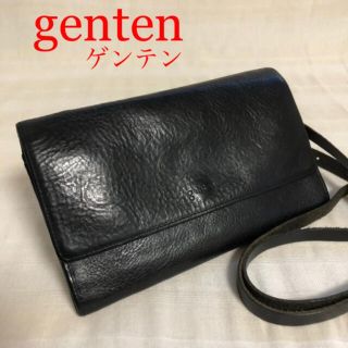 ゲンテン(genten)のgenten ゲンテン ショルダーウォレット トスカ お財布ショルダー  黒(財布)