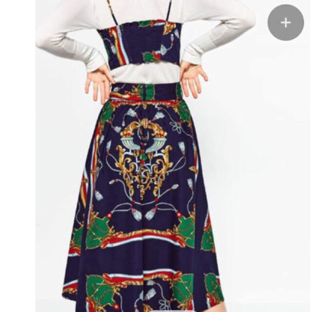 ZARA(ザラ)のZARA ネイビーブルー ヴィンテージ ビスチェ&スカート レディースのスカート(ロングスカート)の商品写真