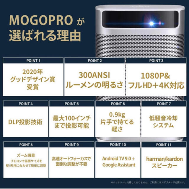 新品未開封！XGIMI Mogo Pro プロジェクター フルHD 1080P スマホ/家電/カメラのテレビ/映像機器(プロジェクター)の商品写真