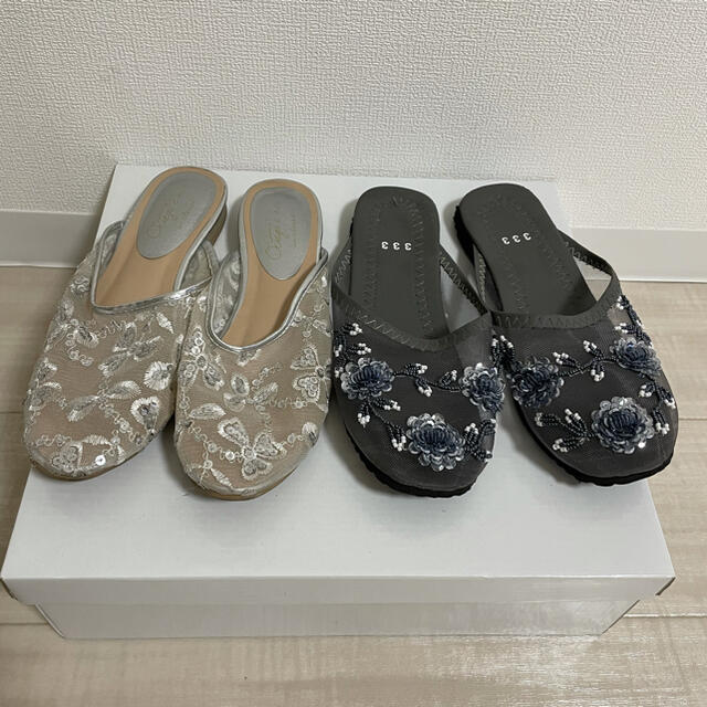 w closet(ダブルクローゼット)のチュールサンダル　2点セット売り レディースの靴/シューズ(サンダル)の商品写真