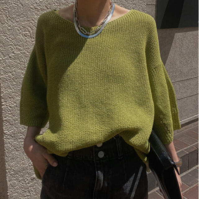 Ameri VINTAGE(アメリヴィンテージ)のameri MEDI BACK SHEER KNIT TOP 半額！ニット レディースのトップス(ニット/セーター)の商品写真