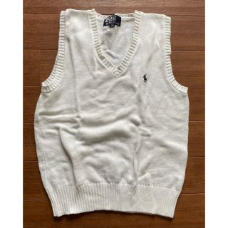 ポロラルフローレン(POLO RALPH LAUREN)のポロ　ラルフローレン 白　綿ニット　ベスト　150(ニット)