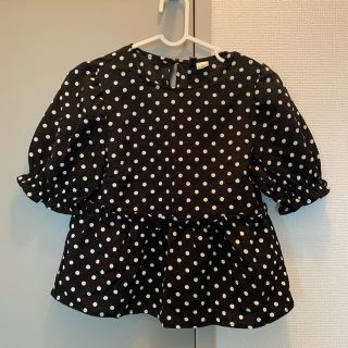 エイチアンドエム(H&M)のパフドットブラウス(シャツ/ブラウス(半袖/袖なし))