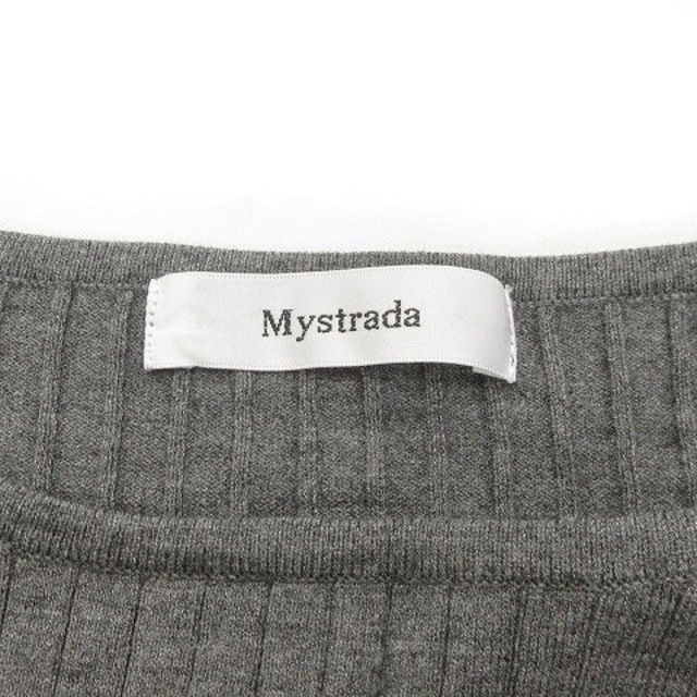 Mystrada(マイストラーダ)のマイストラーダ カットソー ニット 長袖 リボン 灰 グレー 38 レディースのトップス(ニット/セーター)の商品写真