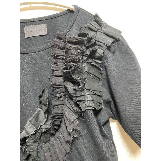 STUDIOUS(ステュディオス)のyou ozeki 黒 フリル Tシャツ トップス Antigravite レディースのトップス(Tシャツ(半袖/袖なし))の商品写真