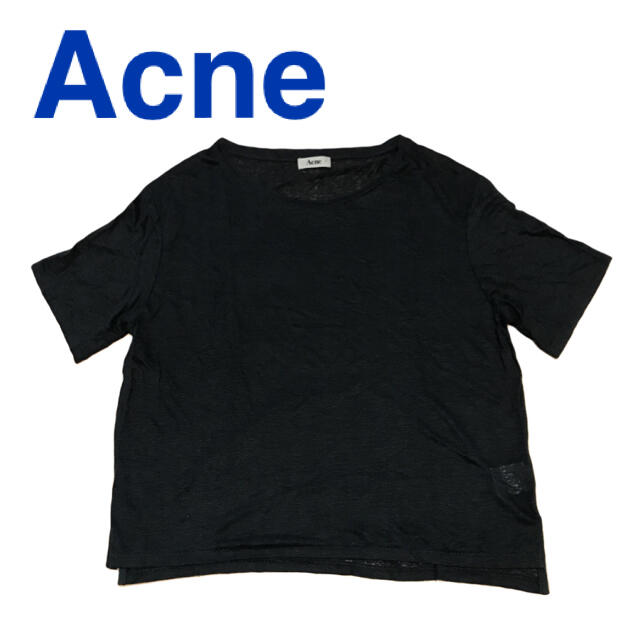 レディースアクネ ACNE 薄手　オーバーサイズ　Tシャツ　ビッグシルエット　ブラック　黒