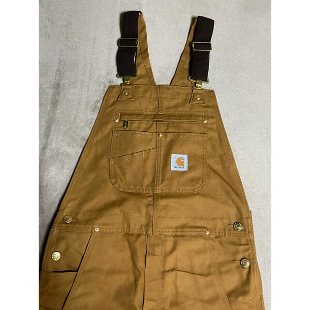 carhartt(カーハート)のCarhartt ワンポイントロゴ  ダブルニーダック地オーバーオール メンズのパンツ(サロペット/オーバーオール)の商品写真