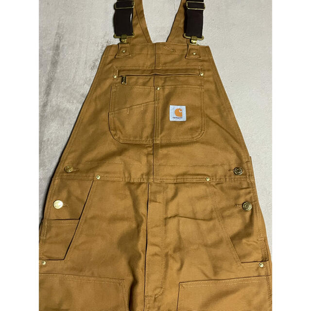 carhartt(カーハート)のCarhartt ワンポイントロゴ  ダブルニーダック地オーバーオール メンズのパンツ(サロペット/オーバーオール)の商品写真