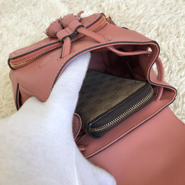 極美品✨TORY BURCH フレミング バックパック レザー タッセル ピンク