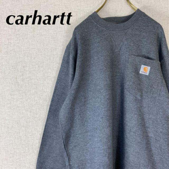 carhartt(カーハート)の【新品 】カーハート スウェットトレーナー ポケット 裏起毛 薄手 グレー メンズのトップス(スウェット)の商品写真