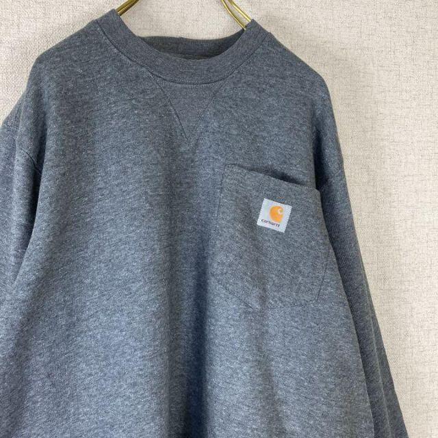 carhartt(カーハート)の【新品 】カーハート スウェットトレーナー ポケット 裏起毛 薄手 グレー メンズのトップス(スウェット)の商品写真